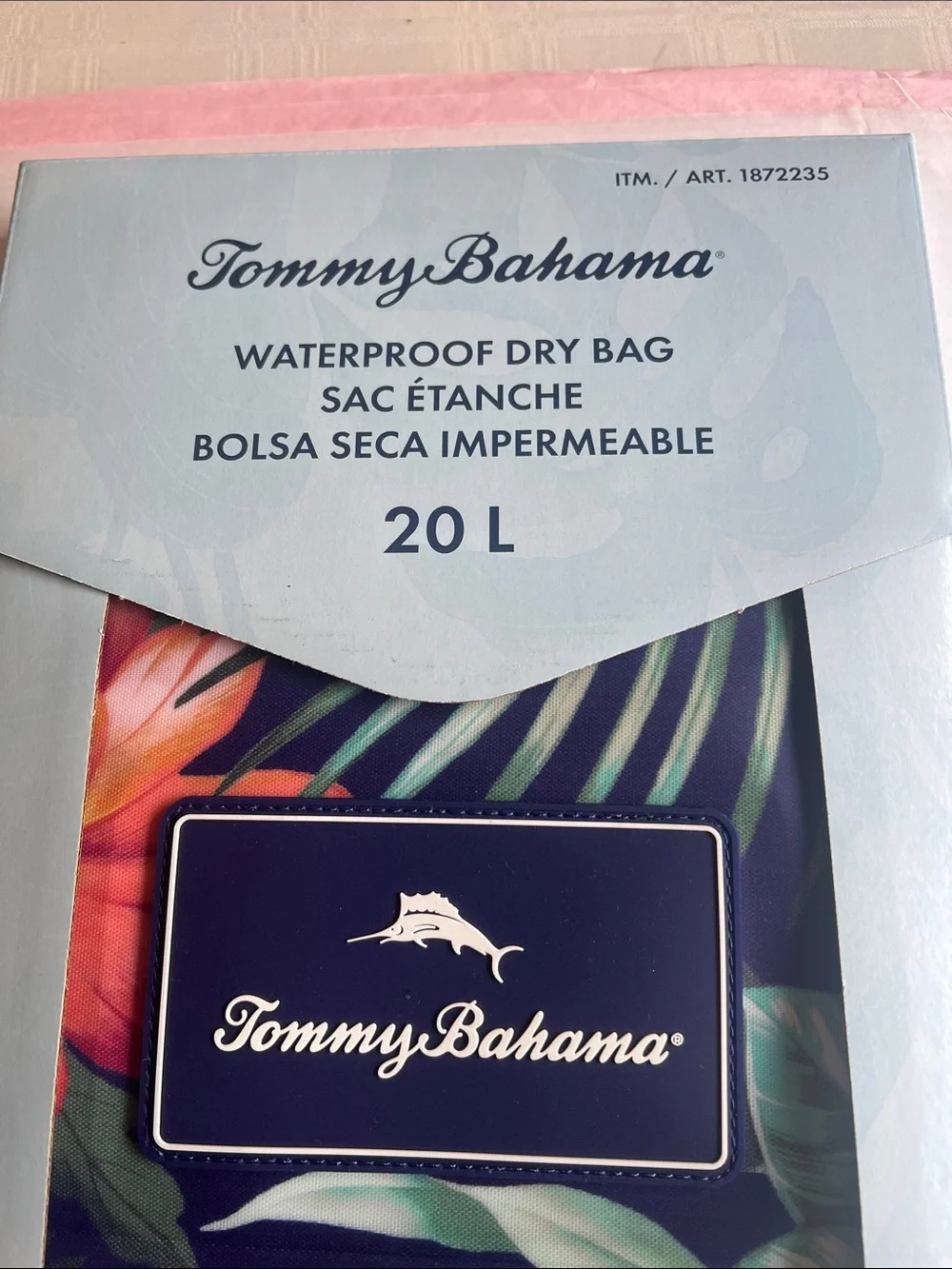 Tommy Bahama Navy Floral Waterproof Dry Duffel